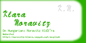 klara moravitz business card